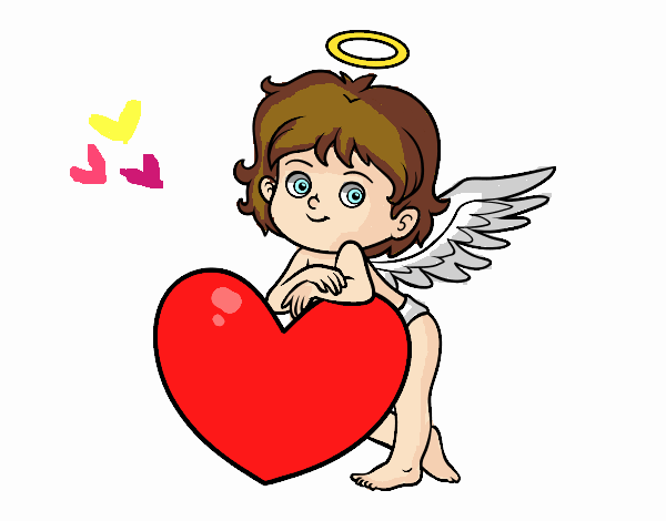 Dibujo Cupido y un corazón pintado por val12