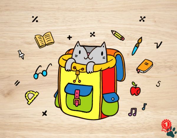 Dibujo Gato dentro de una mochila pintado por cuyito