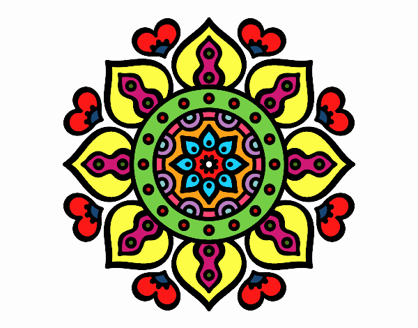Dibujo Mandala corazones árabes pintado por SILUFU