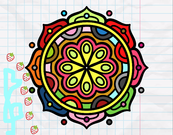 Dibujo Mandala para meditar pintado por gftghjkm