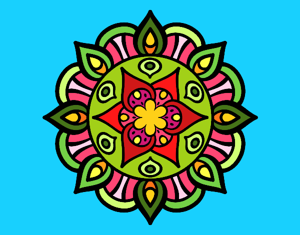 Dibujo Mandala vida vegetal pintado por claudxd