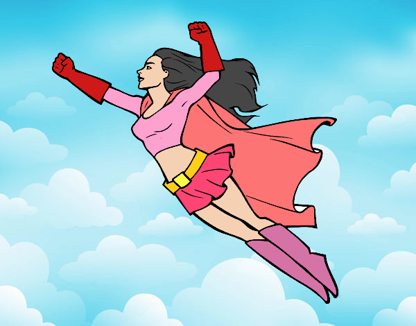 Dibujo Súper chica volando pintado por sofiasant