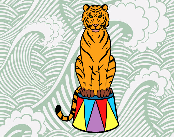 Dibujo Tigre de circo pintado por SILUFU