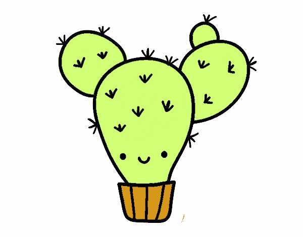 Dibujo Cactus nopal pintado por samiangeli