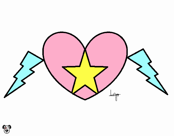Dibujo Corazón estrella pintado por dana03