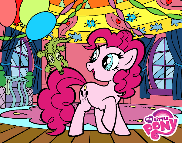 Dibujo El cumpleaños de Pinkie Pie pintado por familita