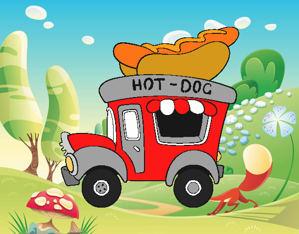 Dibujo Food truck de perritos calientes pintado por SILUFU