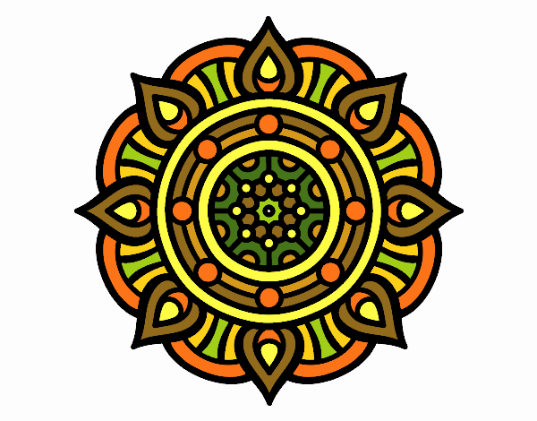 Dibujo Mandala puntos de fuego pintado por belkmar