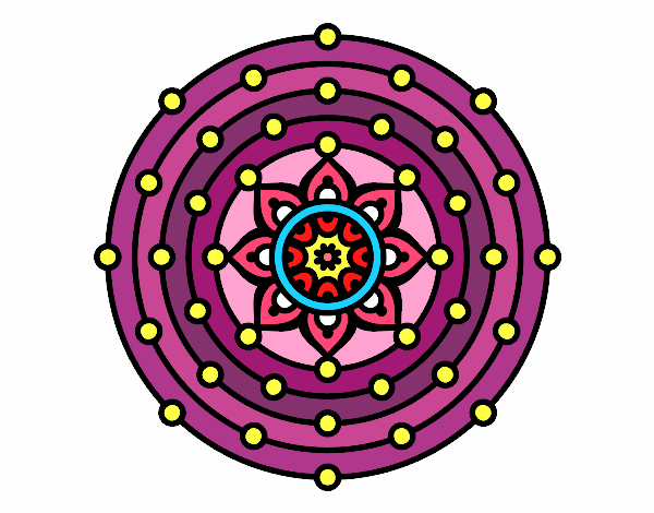 Dibujo Mandala sistema solar pintado por HeidyM