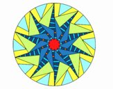 Dibujo Mandala sol triangular pintado por belkmar
