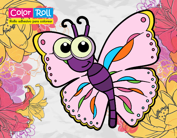 Dibujo Mariposa Color Roll pintado por familita