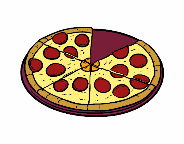 Dibujo Pizza italiana pintado por albabm24
