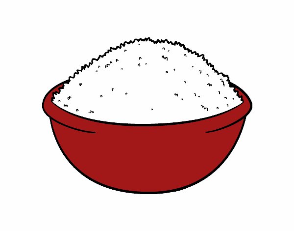 Dibujo Plato de arroz pintado por albabm24