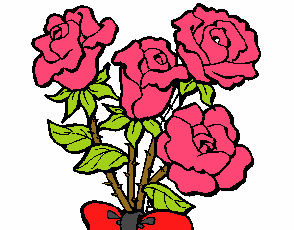 Dibujo Ramo de rosas pintado por HeidyM