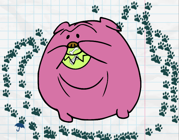 Dibujo Bulldog sonriendo pintado por rROSA
