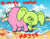 Dibujo Elefante vergonzoso pintado por rROSA