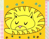 Dibujo Gato durmiendo pintado por kyubixd