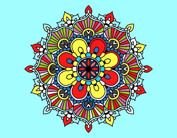Dibujo Mandala destello floral pintado por oscarmario