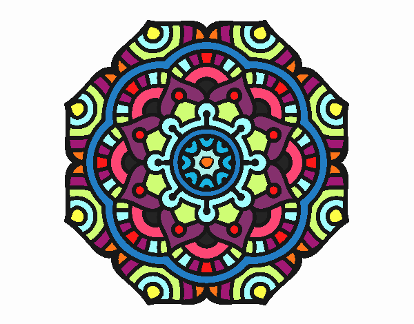Dibujo Mandala flor conceptual pintado por belkmar