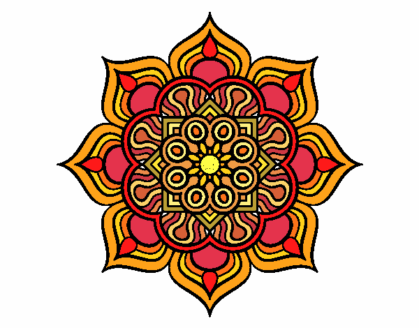 Dibujo Mandala flor de fuego pintado por Atobomu