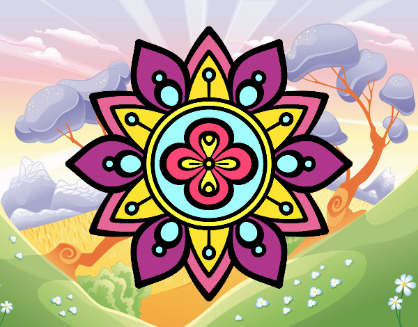 Dibujo Mandala flor de loto pintado por shaky123