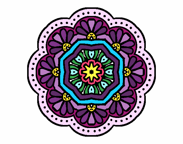 Dibujo Mandala mosaico modernista pintado por Atobomu