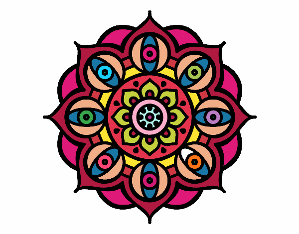 Dibujo Mandala ojos abiertos pintado por jimebela