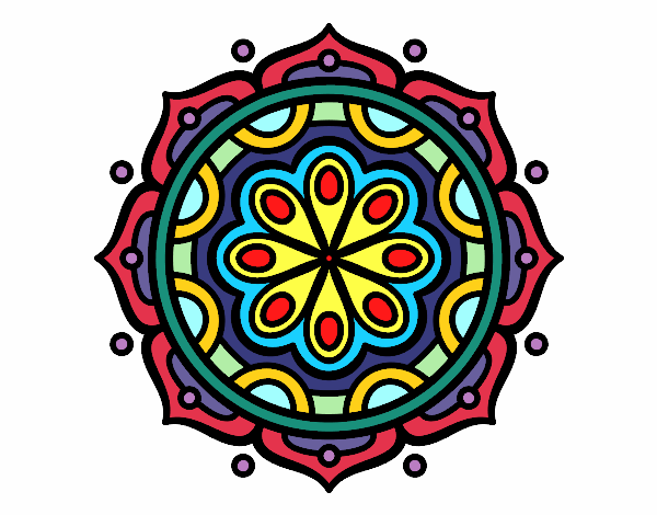 Dibujo Mandala para meditar pintado por Atobomu