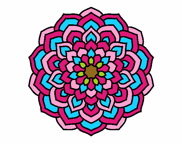 Dibujo Mandala pétalos de flor pintado por tatiana180