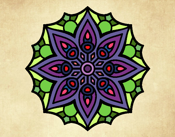 Dibujo Mandala simetría sencilla pintado por AngelMataH
