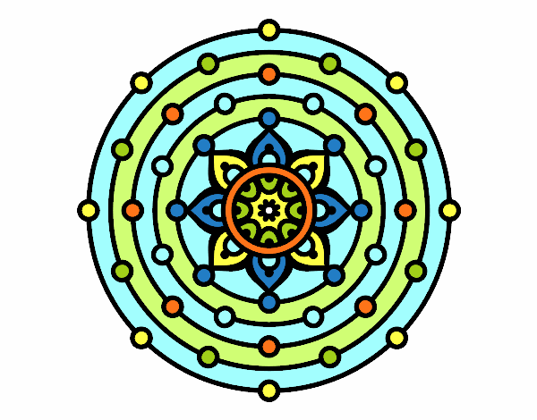 Dibujo Mandala sistema solar pintado por oscarmario