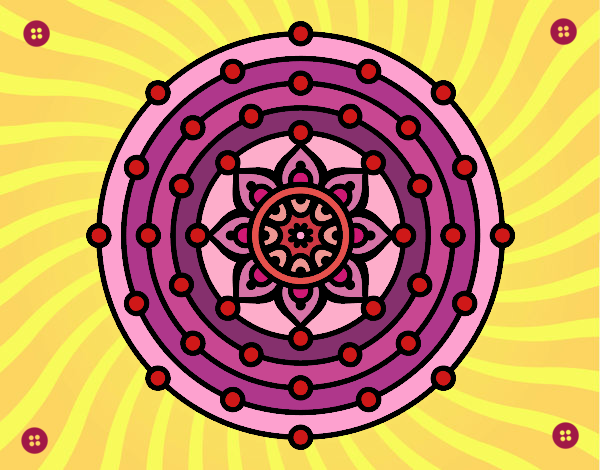 Dibujo Mandala sistema solar pintado por gertrude