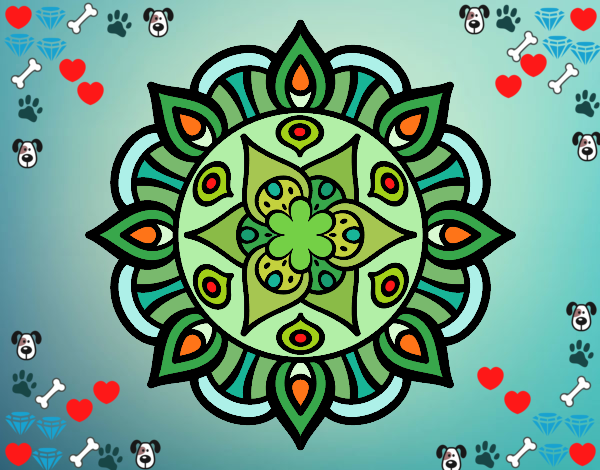 Dibujo Mandala vida vegetal pintado por Betsabet