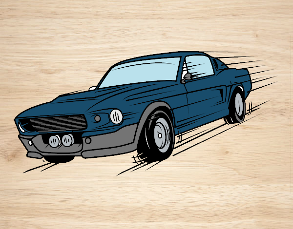 Dibujo Mustang retro pintado por RODAS38