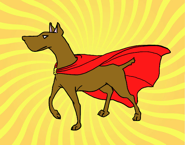 Dibujo Perro superhéroe pintado por Saraiariza