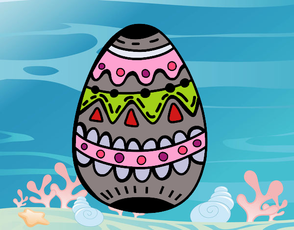 Dibujo Un huevo de pascua decorado pintado por Betsabet