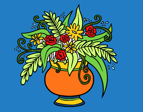 Un jarrón con flores