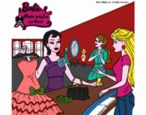 Dibujo Barbie en una tienda de ropa pintado por admy