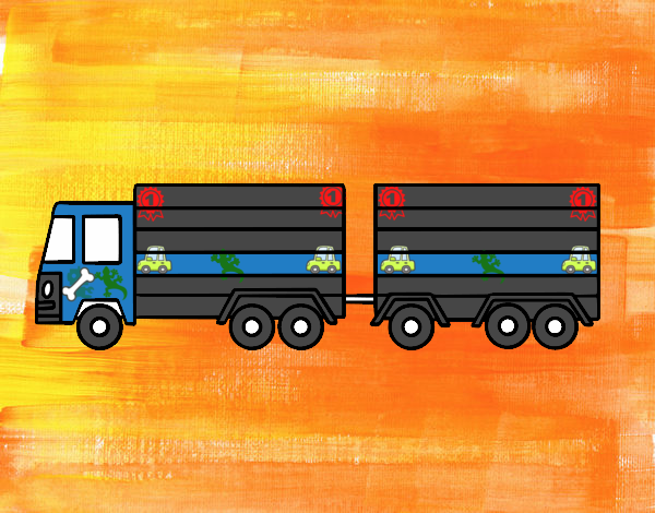 Dibujo Camión con remolque pintado por ALEK12
