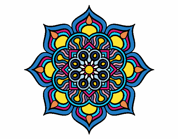 Dibujo Mandala flor de fuego pintado por Atobomu