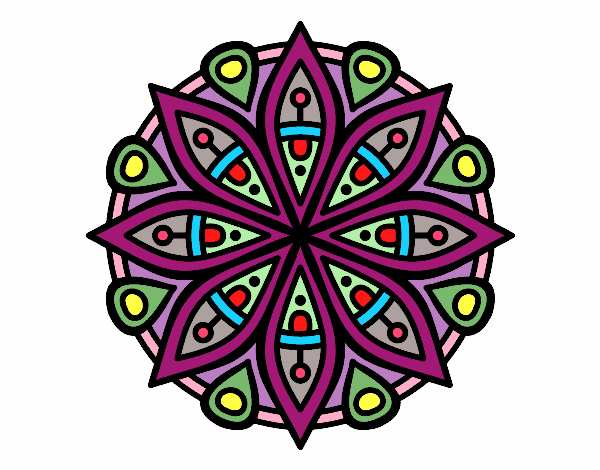 Dibujo Mandala para la concentración pintado por stephanya