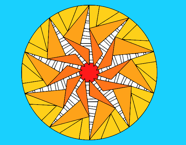 Dibujo Mandala sol triangular pintado por Clara2006