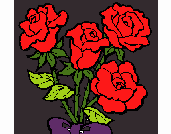 Dibujo Ramo de rosas pintado por admy