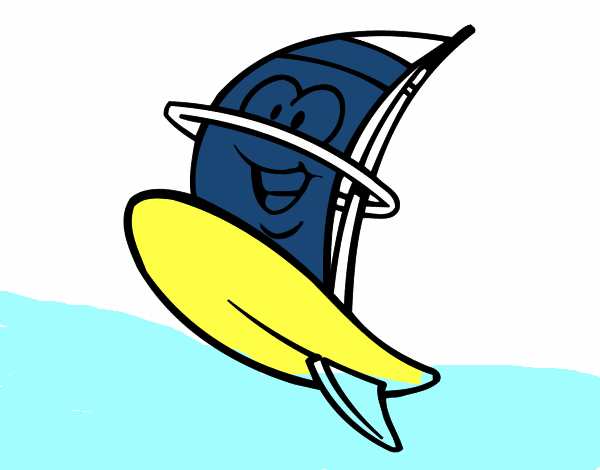 Tabla de windsurf feliz