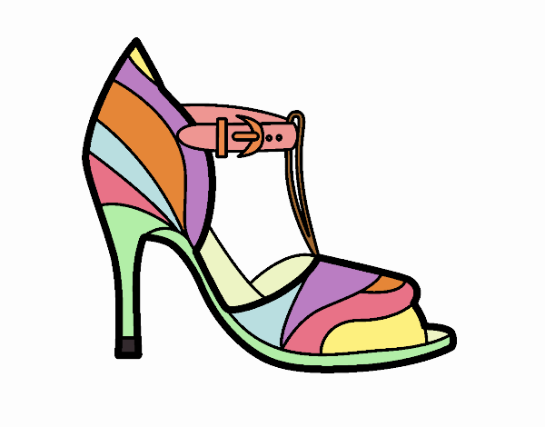 Dibujo Zapato de tacón con punta destapada pintado por Aplipcep 