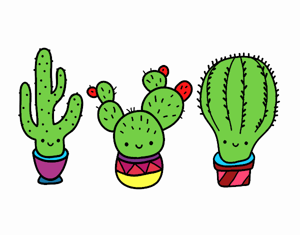 Dibujo 3 mini cactus pintado por DALAS