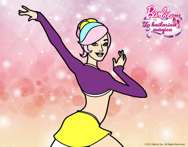 Dibujo Barbie en postura de ballet pintado por xerras