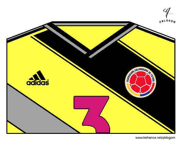 Dibujo Camiseta del mundial de fútbol 2014 de Colombia pintado por spiner