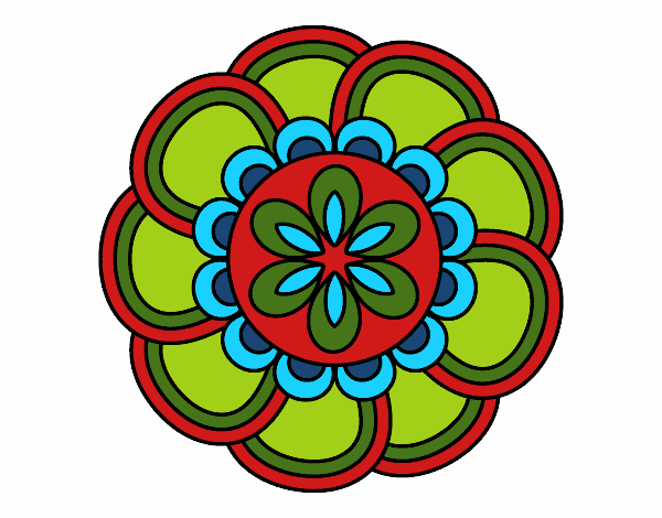 Dibujo Mandala de pétalos pintado por bonfi