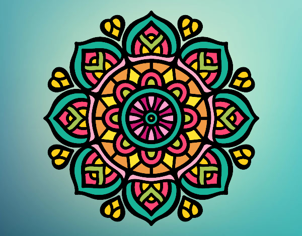 Dibujo Mandala para la concentración mental pintado por chiniwis